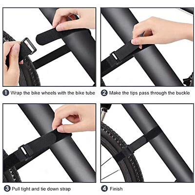 #ad Easy Install Adjustable Bike Rack Strap 60cm Bicycle Wheel Stabilizer $7.21