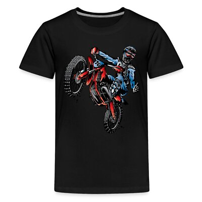 #ad Motocross Dirt Bike Stunt Rider Kids#x27; Premium T Shirt $22.99