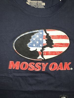 #ad #ad XL Mossy Oak Blue American Flag Tree Logo Short Sleeve￼ New M5 $9.87