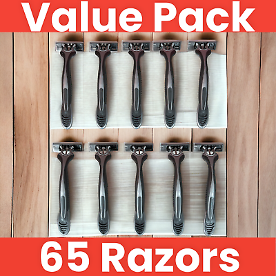 #ad Vaylor Disposable Razors for Men 3 Blade 65 Pack Smooth Shaving Sensitive Skin $28.98
