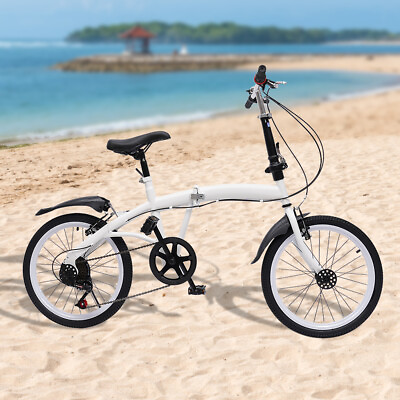 Folding Bike Foldable City Bike for Adult 20inch Commute Bicycle 7 Speed Gears $135.04