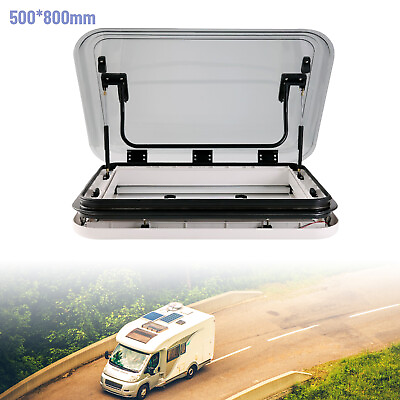 #ad RV Caravan Roof Hatch Window Skylight Sunroof Vent Mouth w LED Light 800*500mm $502.55