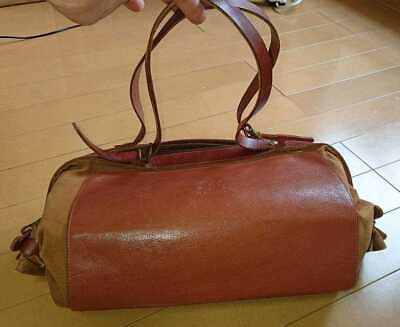 #ad IL BISONTE candy bag Brown with some scratches and dirt women#x27;s USED FROM JAPAN $245.00