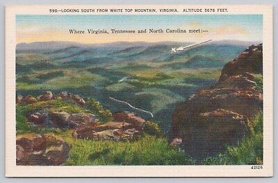 #ad White Top Mountain VA Where Virginia Tennessee North Carolina Meet VTG Postcard $6.39