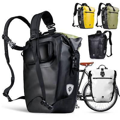#ad #ad 2 in 1 Bike Pannier Bag Backpack Waterproof Bicycle Cycling Rear Seat Luggage $47.49
