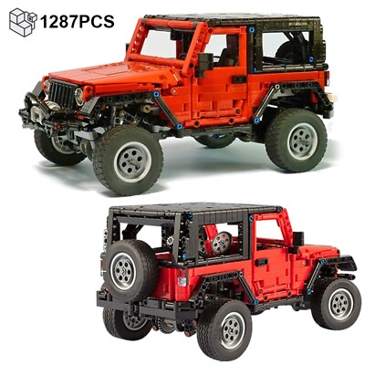 #ad 1287PCS Technical Jeep Building Blocks Pickup DIY Truck MOC Vehicle Bricks Toys $93.99