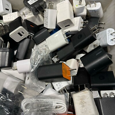 #ad Lot of 50 Assorted USB Power Adapters AC Wall Chargers Used mixed chargers $30.00