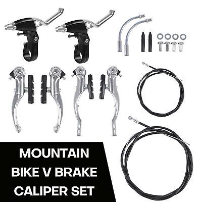 #ad Complete Front and Rear Mountain Bike V Brake Set Inner and Outer Cables Caliper $16.98