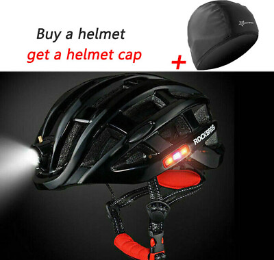 #ad RockBros MTB Winter Thermal Helmet Cycling Ultralight Helmet USB Recharge Light $84.32