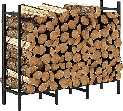 #ad 4FT Firewood Log Rack Outdoor Heavy Duty Metal Fire Wood Holder Adjustable $29.19