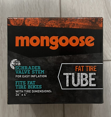 #ad 2 NEW Mongoose Fat Tire Bike Tube Schrader Valve 26 x 4 inch Black $25.00
