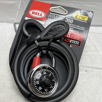 #ad New Bell Armory 350 Bike Lock 8mm Cable And Combination Bicycle Pad Lock Bike $13.31