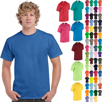 Gildan Mens Plain T Shirts Solid Cotton Short Sleeve Blank Tee Top Shirts S 3XL $8.15