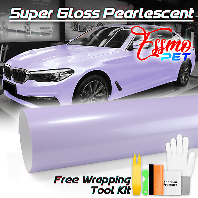 #ad PET Super Gloss Pearlescent Lavender Purple Car Vehicle Vinyl Wrap Decal Sticker $4.99