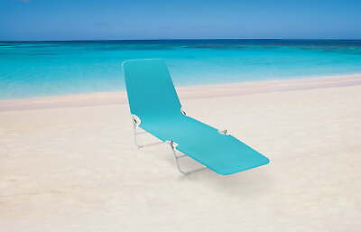 #ad #ad Folding Adjustable Back Fabric Beach Lounger Turquoise Blue $24.10