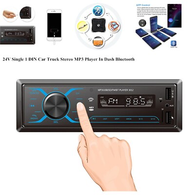 24V Single Car Stereo Radio Audio In Dash SD FM WMA MP3 WAV Bluetooth Player $43.45