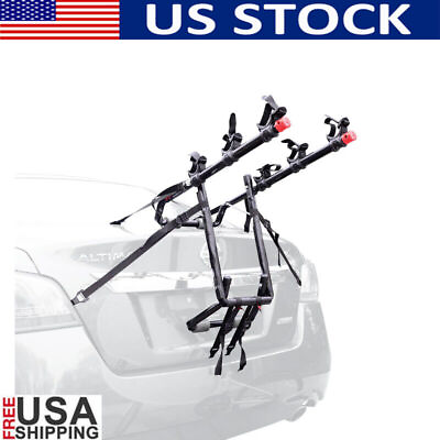 #ad Trunk Mounted Bike Rack Carrier Car 3 Bicycle Multiple Vehicle Types Tie Downs $78.14