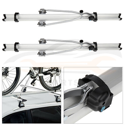 #ad 2 Pcs 52quot; Universal Roof Bike Rack Bicycle Aluminium alloy Top Clamp Lock Pair $120.44