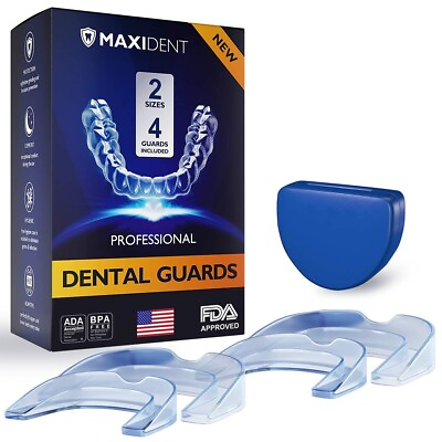 Mouth Guard 2 Sizes Pack of 4 for Teeth Grinding Clenching Bruxism Sport $13.99