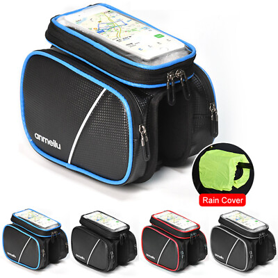 #ad Bike Phone Mount Bag Cycling Front Frame Top Tube Bag Touch Screen Holder Case $22.99