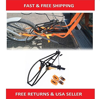 #ad Trailer Tow Hitch Receiver Rack Carrier Ratcheting Straps Motorcycle Hauler New $143.48