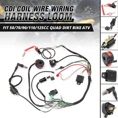 #ad Wire Harness Wiring CDI Assembly 50 70 90 110cc 125cc For ATV Quad Bike Go Kart $28.02