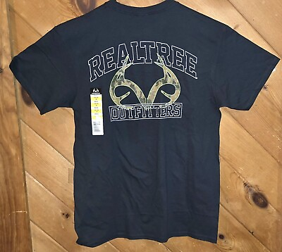#ad New Realtree Black T Shirt Hunting Outdoor Sports Men’s Size Medium $8.00
