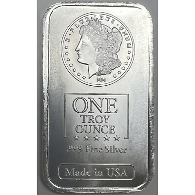 1 oz Mason Mint Silver Bullion Bar 999 Fine Silver Morgan Design $33.31