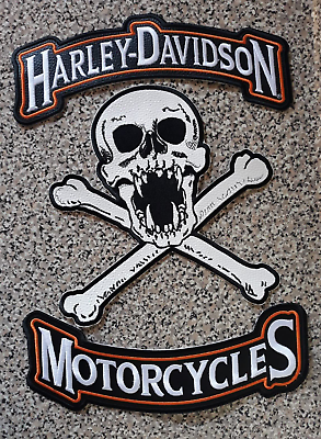 #ad PATCHES HARLEY DAVIDSON ROCKERSSKULL. FOR SEWING ON JACKET 3PCS. $95.00