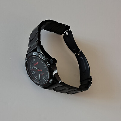 #ad HUGO 1530333 #TREK Men#x27;s Black Dial Stainless Steel Bracelet Watch RRP £179.00 GBP 89.99
