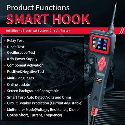#ad SMART HOOK Circuit Tester Analyzer Oscilloscope Injector Tester Multi languages $115.00