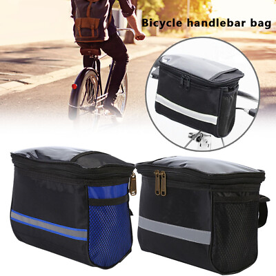 #ad Bike Handlebar Bag Front Bag Pannier Bag With Reflective Strip Suits Phone $11.21