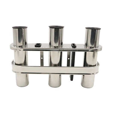 Boat Stainless Steel 3 Tube Outrigger Rod Holder Tackle 3 Rack Solid Fishing $44.89