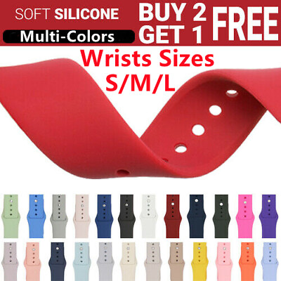 #ad #ad Silicone Watch Band Strap For Series 1 2 3 4 5 6 7 8 9 SE 38 40 41 42 44 45 49mm $3.75