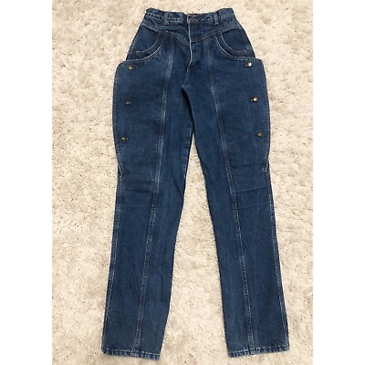 #ad VTG Rocky Mountain Talon Zip Western Denim Jeans Sz 29 9 High Rise USA Made Rare $55.00