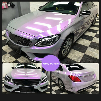 #ad Color Changing Greyamp;purple Car Wrap Vinyl Auto Protection Sticker Wrap Vinyl PVC $28.80