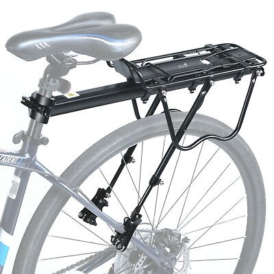 #ad Lumintrail Bike Cargo Rack Seatpost Mounted Adjustable 55 LBs Capacity $40.00