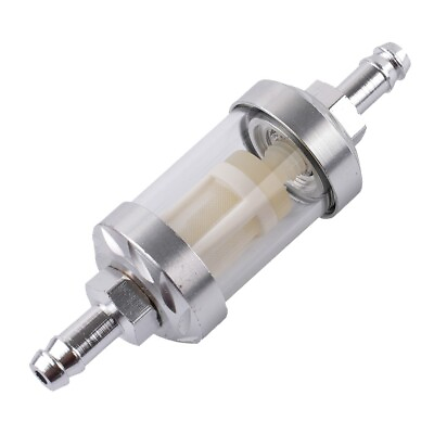#ad #ad 8mm Universal Aluminum Alloy Large Inline Fuel Filter Petrol Dirt For Motorcycle $13.04