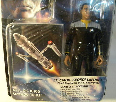 #ad Star Trek First Contact Lt Cmdr Geordi LaForge 6” Action Figure #16103 c $10.00