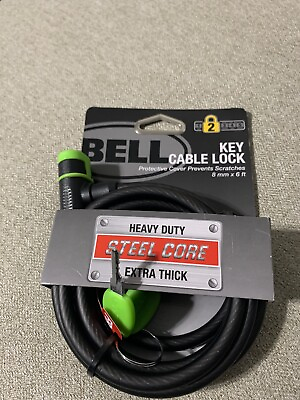 #ad Bell Bicycle Lock With Light up Key Cable Lock Heavy Duty Steel Core 6’x12mm $13.99