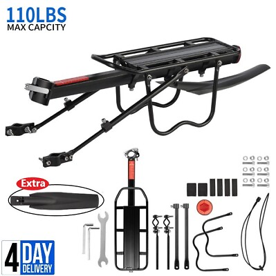 #ad Bike Rear Cargo Rack Luggage Carrier Pannier Bicycle Alloy Fender Mountain Bike $22.99
