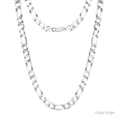 #ad Figaro Sterling Silver Italian Solid Chain Necklace or Bracelet 925 Italy $267.88