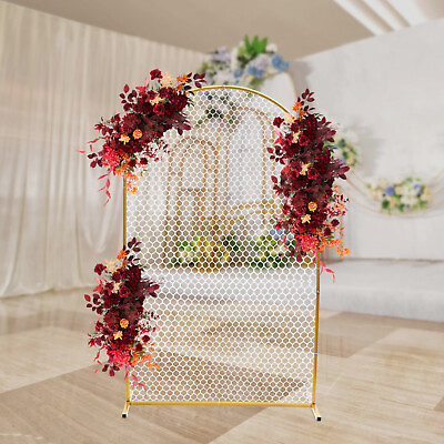 Metal Wedding Mesh Arch Frame Garden Party Backdrop DIY Stand Rack Decor Gold $48.45