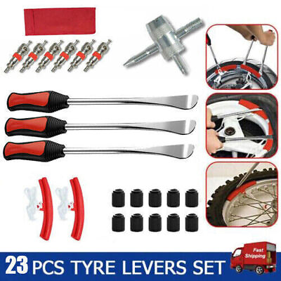 #ad 23PC Tyre Levers Spoon Set Heavy Duty Car Bike Motorcycle Tire Changing Tool Kit $17.57