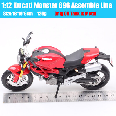 #ad Maisto Assembly line 1 12 Ducati Monster 696 motorcycle model Diecast Toys bike $33.56
