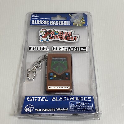 #ad Mattel Classic Retro Baseball Super World#x27;s Coolest Electronic Key Chain Games $17.00