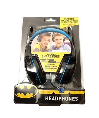 #ad NEW DC Batman Kids Headphones eKids Adjustable Headband Stereo Sound 3.5MM Jack $18.95