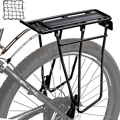 #ad Rear Bike RackBike Cargo RackBicycle Pannier Rack with Reflector and Cargo Net $56.99