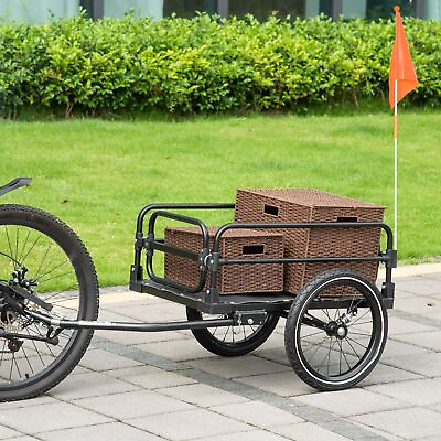 #ad Bike Cargo Trailer Bike Wagon Bicycle Trailer with Suspension 16#x27;#x27; Big Wheels $119.99