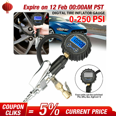 #ad For Truck Car Bike Digital Tire Inflator with Pressure Gauge 250 PSI Air Chuck* $13.99